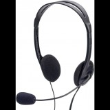 Ednet Headset mikrofonos fejhallgató fekete (83022) (83022) - Fejhallgató