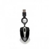 Egér, vezetékes, optikai, kisméret, USB, VERBATIM "Go Mini", ezüst-fekete