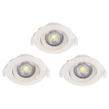 Eglo 32896 Sartiano beépíthető lámpa, 3db/csomag, süllyesztett, billenthető, fehér, 3X470 lm, 3000K melegfehér, beépített LED, 3x5W, IP20