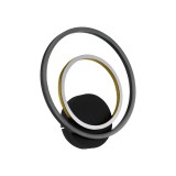 Eglo 390088 Lanacera fali lámpa, arany és fekete gyűrűkkel, fekete, 1700;1200 lm, 3000K melegfehér, beépített LED, 1x12W;4x2,1W, IP20