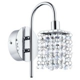 Eglo 94879 Almonte fürdőszobai fali lámpa, kristályokkal, króm, G9 foglalattal, max. 1x3W, IP44