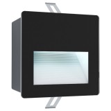 Eglo 99574 Aracena kültéri süllyesztett lámpa, fekete, 500 lm, 4000K természetes fehér, beépített LED, 3,7W, IP65
