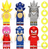 Egyéb 6 db-os Sonic a sündisznó mini figura szett gyűrűkkel