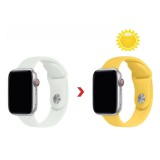 Egyéb Színváltós óraszíj szilikon Apple Watch 1-3: 38 mm/Watch 4-6: 40 mm/Watch 7: 41 mm fehér-sárga