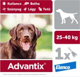 Elanco Advantix spot on - rácsepegtető oldat 25-40 kg közötti kutyáknak A.U.V. 1 db 4,0 ml ampulla nyitott dobozból