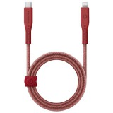 ENERGEA kabel Flow USB-C - Lightning C94 MFI 1.5m piros 60W 3A PD gyorstöltés