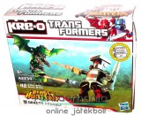 Eredeti, licencelt termék Transformers - Kre-O Trailcutter minifigura vs Grimwing építhető Predacon robot sárkány figura szett - robot építőjáték A2234 Hasbro