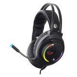 Esperanza EGH470 Nightshade Jack 3.5mm fekete vezetékes mikrofonos gamer fejhallgató