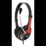 Esperanza ROOSTER mikrofonos fejhallgató piros-fekete (EH158R) (EH158R) - Fejhallgató