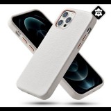 ESR METRO műanyag telefonvédő (ultravékony, valódi bőr hátlap) FEHÉR [Apple iPhone 12 Pro] (5996591039596) - Telefontok