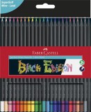FABER-CASTELL "Black Edition", háromszögletű, 24 különböző színű színes ceruza készlet