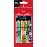 Faber-Castell Colour Grip háromszögletű 12 különböző színű színes ceruza készlet (12 db)