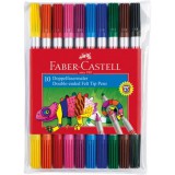 Faber-Castell: Kétvégű, kimosható, 10 db-os filctoll készlet