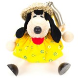 Fakopáncs Rugós figura (kutya lány, sárga)