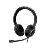 Fejhallgató - MiniJack Chat Headset (mikrofon; 3,5mm jack; hangerő szabályzó; 1,8m kábel; fekete) (SANDBERG_126-15)