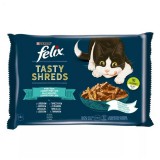 Félix állateledel alutasakos felix tasty shreds macskáknak 4-pack halas lazac-tonhal válogatás szószban 4x80g 12450206
