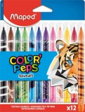 Filctoll készlet, 2,8 mm, kimosható, MAPED Color&#039;Peps Animals, 12 különböző szín (IMA845403)