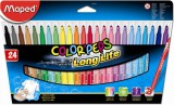 Filctoll készlet, mosható, MAPED "Color`Peps", 24 különböző szín