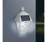 GARDEN OF EDEN LED-es szolár fali lámpa - fehér, hidegfehér - 14 x 6,2 x 19 cm