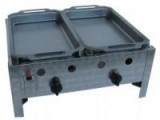 Gáz-Grill BGT-2 P2 kétégős asztali kombi készülék, 2 db pecsenyesütő serpenyővel, PB-gáz üzemű