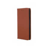 Gegeszoft Genuine Leather Apple iPhone 13 Mini (5.4) oldalra nyíló mágneses bőrhatású könyv tok szilikon belsővel barna