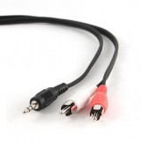 Gembird 3,5 jack/2RCA audio kábel 1,5m Black CCA-458