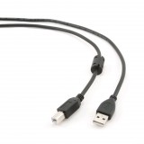 Gembird Cablexpert USB A-B printer kábel ferrite 3m fekete (CCF-USB2-AMBM-10) (CCF-USB2-AMBM-10) - Nyomtató kábel