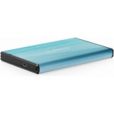 Gembird szálcsiszolt alumínium 2.5" sata3 usb3.0 külső ház ciánkék ee2-u3s-3-b