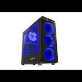 Genesis Irid 300 táp nélküli ablakos ház fekete (kék LED) (NPC-1132) - Bemutató Darab! (NPC-1132_BD) - Számítógépház