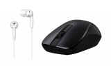 Genius MH-7018 wireless mouse Black + In-ear Headset White 31280006401