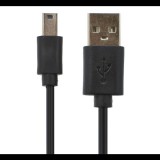 Gigapack Adatkábel és töltő (USB - miniUSB, 80cm) FEKETE (5996457159185) - Adatkábel