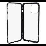 Gigapack Alumínium telefonvédő (360°-os védelem, mágneses, közepesen ütésálló, edzett üveg előlap, hátlap, 9H) FEKETE [Apple iPhone 12 mini] (5996457997282) - Telefontok