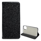 Gigapack Apple iPhone 12 mini tok álló (Flip, szilikon belső, oldalra nyíló, bankkártya tartó, csillogó) fekete