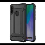 Gigapack Defender műanyag telefonvédő (közepesen ütésálló, légpárnás sarok, szilikon belső, fémhatás) FEKETE [Huawei Y6p] (5996457989454) - Telefontok