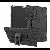 Gigapack Defender műanyag telefonvédő (közepesen ütésálló, szilikon belső, kitámasztó, autógumi minta) FEKETE [Huawei Mediapad M5 10.1 Lite WIFI] (5996457940387) - Tablet tok