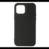Gigapack Műanyag telefonvédő (bőr hatású, szilikon betét, karbon minta) FEKETE [Apple iPhone 13 mini] (5996591101606) - Telefontok