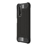 Gigapack műanyag telefonvédő (közepesen ütésálló, Huawei P Smart (2021) szilikon belső, fémhatás) fekete
