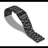 Gigapack Pótszíj (univerzális, 20 mm, rozsdamentes acél, állítható) FEKETE [Realme Watch] (5996457238538) - Szíj