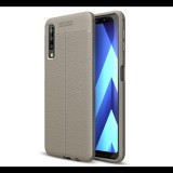 Gigapack Szilikon telefonvédő (közepesen ütésálló, bőr hatású, varrás minta) SZÜRKE [Samsung Galaxy A7 (2018) SM-A750F] (5996457826124) - Telefontok