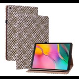 Gigapack Tok álló, bőr hatású (aktív FLIP, oldalra nyíló, asztali tartó funkció, bankkártya tartó, fonott minta) BARNA [Samsung Galaxy Tab A 10.1 LTE (2019) SM-T515] (5996591128528) - Tablet tok