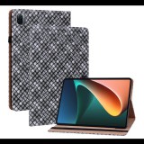 Gigapack Tok álló, bőr hatású (aktív FLIP, oldalra nyíló, asztali tartó funkció, bankkártya tartó, fonott minta) FEKETE [Xiaomi Pad 5] (5996591128498) - Tablet tok
