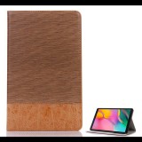Gigapack Tok álló, bőr hatású (aktív FLIP, oldalra nyíló, asztali tartó funkció, textil minta) BARNA [Samsung Galaxy Tab A 10.1 LTE (2019) SM-T515] (5996457887743) - Tablet tok