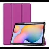 Gigapack Tok álló, bőr hatású (aktív FLIP, oldalra nyíló, TRIFOLD asztali tartó funkció, S Pen tartó) LILA [Samsung Galaxy Tab S6 Lite 10.4 LTE (SM-P619) 2022] (5996457966646) - Tablet tok
