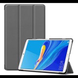 Gigapack Tok álló, bőr hatású (aktív FLIP, oldalra nyíló, TRIFOLD asztali tartó funkció) SZÜRKE [Huawei MediaPad M6 8.4 WIFI] (5996457898671) - Tablet tok