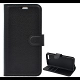 Gigapack Tok álló, bőr hatású (FLIP, oldalra nyíló, asztali tartó funkció, prémium) FEKETE [Huawei P10] (5996457687688) - Telefontok