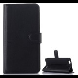 Gigapack Tok álló, bőr hatású (FLIP, oldalra nyíló, asztali tartó funkció, prémium) FEKETE [ZTE Blade S6] (5996457555765) - Telefontok
