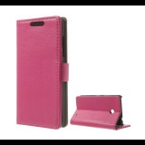 Gigapack Tok álló, bőr hatású (FLIP, oldalra nyíló, asztali tartó funkció, prémium) MAGENTA [Nokia Lumia 635] (5996457452125) - Telefontok