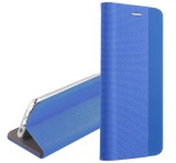 Gigapack Tok álló, bőr hatású (FLIP, oldalra nyíló, asztali tartó funkció, textil minta) KÉK Apple iPhone 15