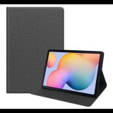 Gigapack Tok álló, bőr hatású (FLIP, oldalra nyíló, asztali tartó funkció, textil minta) SZÜRKE [Samsung Galaxy Tab S6 Lite 10.4 LTE (SM-P619) 2022] (5996457965946) - Tablet tok