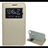 Gigapack Tok álló, bőr hatású (FLIP, oldalra nyíló, asztali tartó funkció, View Window) ARANY [Huawei P9 Lite Mini] (5996457730926) - Telefontok
